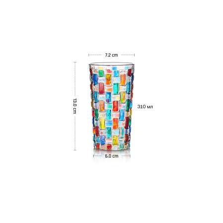 Хайбол 310 мл. d=72 мм. h=130 мм. цветной Мозаик MGline /6/24/