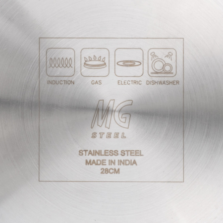 Сотейник  7,5 л. нерж. d=28 см. h=12 см. б/кр (индукция)(кр. 79199) MGsteel /1/ АКЦИЯ
