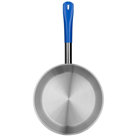 Сковорода d=28 см. h=6 см. 3,0 л. нерж. (индукция) синяя ручка винил. MGsteel /1/ АКЦИЯ
