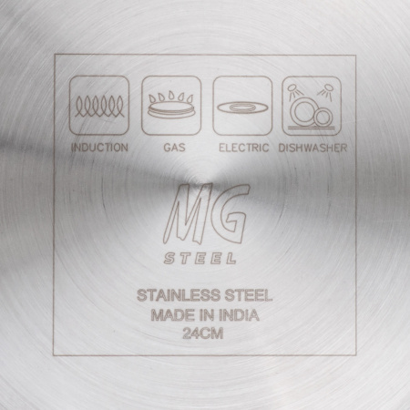 Сковорода d=24 см. h=5 см. 1,8 л. нерж. (индукция) MGsteel /1/