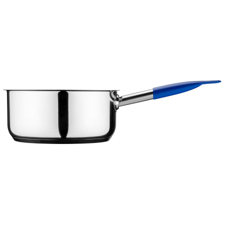 Сотейник  5,0 л. нерж. d=24 см. h=11 см. б/кр (индукция)(кр. 79198) синяя ручка винил. MGsteel /1/ АКЦИЯ