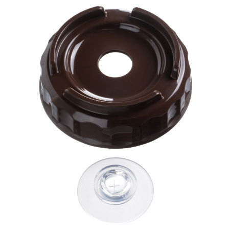 Емкость для соуса  750 мл. d=70 мм. h=237 мм. с 2 крышками, с силик. носик. широкая прозрачная, крышки коричневые GP /1/96/ ВДОХНОВЕНИЕ