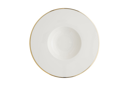 Тарелка для пасты d=300 мм.  360 мл. Золотая линия, форма Нит, тонкий край Bonna /1/6/