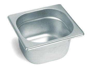 Гастроемкость 1/6 h=100 мм. 176*162 мм. 1,5 л. нерж. MGsteel /1/6/36/