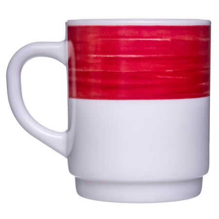 Кружка 250 мл. d=70 мм. h=88 мм. вишневый край штабелир. Браш /1/6/36/