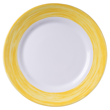 Тарелка d=254 мм. желтый край Браш /1/6/24/ АКЦИЯ