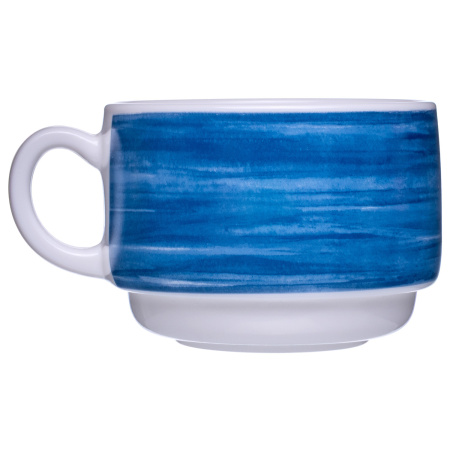 Чашка 190 мл. чайная d=76 мм. h=57 мм. синий край штабелир. Браш (блюдце 40597) /1/12/48/ АКЦИЯ