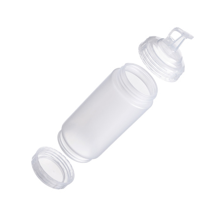 Емкость для соуса  500 мл. d=70 мм. h=200 мм. с 2 крышками, широкая прозрачная, крышки прозрачные GP /1/96/